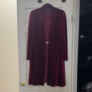 Midnight Velvet Rich Red Velvet Cardigan